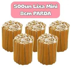 Kit com 500un Mini Lixa de Unha 8cm PARDA – Descartável, Uso Profissional, Ideal para Manicure e Pedicure