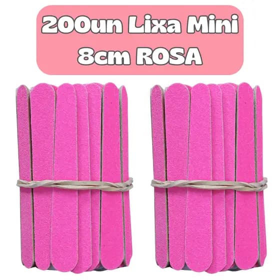 Mini Lixa ROSA 8cm Descartável Manicure Pedicure Clinica Estética