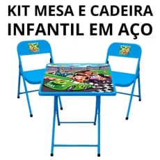 Mesinha Infantil Aço Didática Com 2 Cadeiras Para Crianças!!