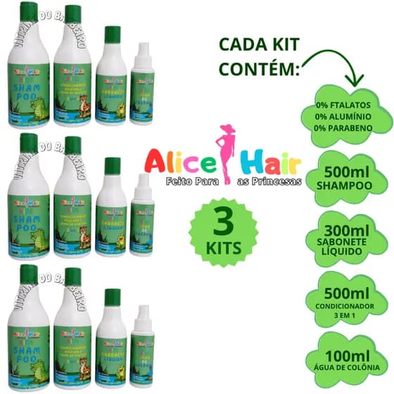 3 Kits P/ Higiene Infantil Kit Cabelo e Corpo Recém Nascido!