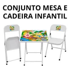 Mesinha Com 2 Cadeiras Kit Infantil P/ Espaço Kids Diversão!