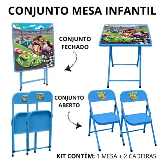 Mesinha Com 2 Cadeiras Kit Infantil Didática P/ Espaço Kids!