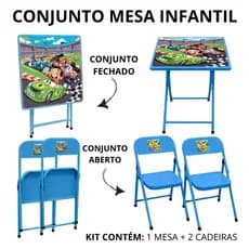 Mesinha Com 2 Cadeiras Kit Infantil Didática P/ Espaço Kids!
