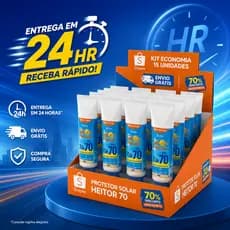 KIT 15 Protetor Solar Facial e Corporal FPS 70 Alta proteção 60ml