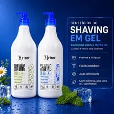 Shaving Gel Barba Pézinho Navalha Mentol Refrescante Profissional Original 1 Litro Kit 2un