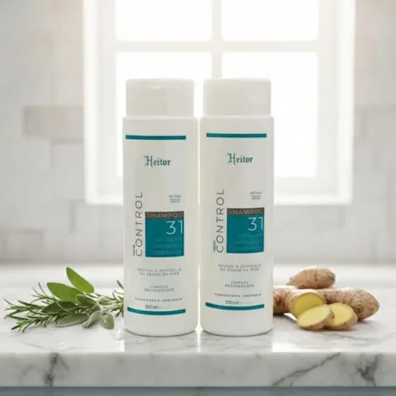 KIT 2 SHAMPOO ANTICASPA COM MENTOL HEITOR 300 ML- LIMPEZA PROFUNDA E REFRESCANCIA