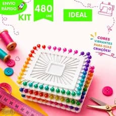 Kit Alfinete Cabeça Redonda Colorida, Multiuso Extrema Eficiência Com Disco Organizador Redondo com Qualidade