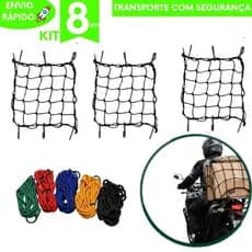 Rede Prende Elásticas "Aranha" Carga Moto Ganchos Reforçados Elástica Transporte Segurança Linha Premium Camping