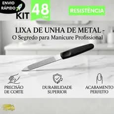 Kit Manicure 48 Lixa de Unha de Metal Profissional Alta Precisão e Durabilidade Premium Esmalte