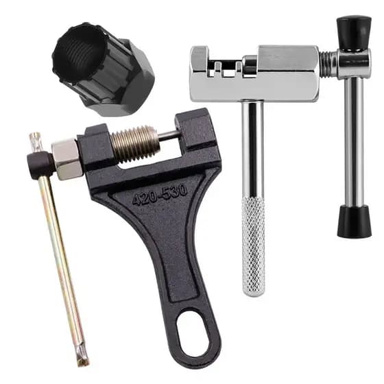 Chave De Corrente Moto Pino 420/530 + Extrator Corrente Bike + Extrator K7 Roda Livre Catraca