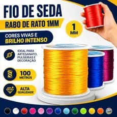 Fio De Seda Fino 1.0 Mm 100 Metros Resistente Cordão Rabo De Rato De Alta Qualidade