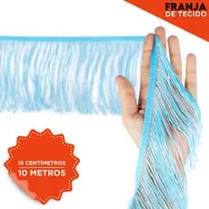Franja Tecido 15cm 10 Metros Decorativa Artesanato Fantasia Roupa Costura Decoração Colorida