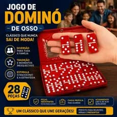 Dominó Profissional Vermelho com Pedras Grandes – Jogo Clássico Para Toda a Família - BC