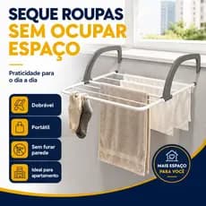 Varal Retrátil de Parede Dobrável Portátil Roupas Economia de Espaço Pequeno Lavanderia Apartamento