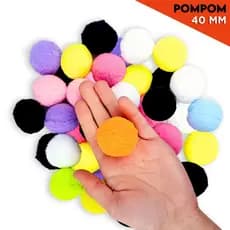 Pompom 40mm 4cm Colorido Pacote com 50 Unidades Artesanato Decoração Fantasia Laços Infantil DIY