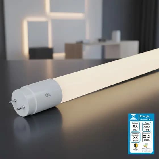 Lâmpada Tubular LED T8 1,20m 18W 4000K G13 2070lm Bivolt Unilateral Iluminação Residencial Forte | Instalação Fácil