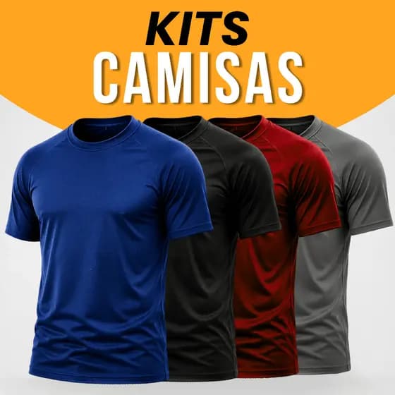 Kits Camisetas Dry Fit Masculina Academia Fitness Treino Corrida Confortável Leve Casual Esportiva