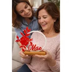 Presente Dia das Mães Decorativo Personalizado – Placa Floral “Mãe”  | Elegante e Emocionante 💖