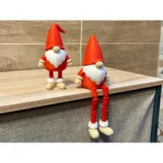 Kit 2 Gnomos Decorativos Articulados – Enfeite para Prateleira, Mesa e Decoração de Ambientes