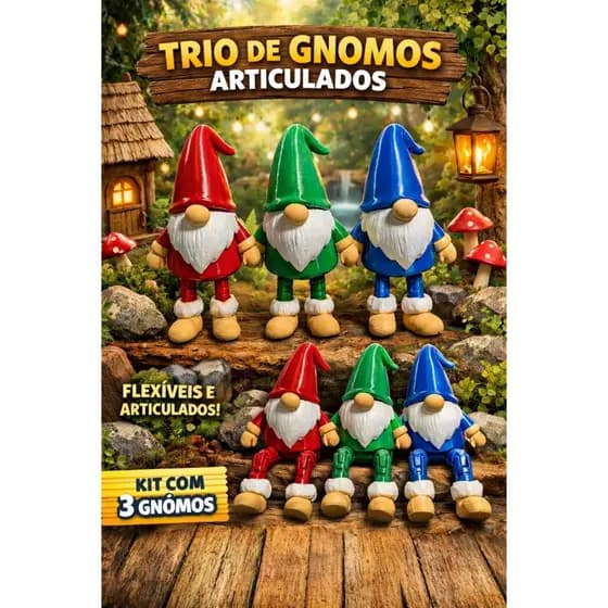 Kit com 6 Gnomos Decorativos Coloridos Decoração Casa Sala Quarto Escritório Presente Criativo Enfeite Moderno