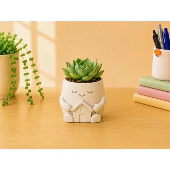 Vaso Decorativo Fofo para Cactus e Suculenta | Mini vaso Criativo Expressões