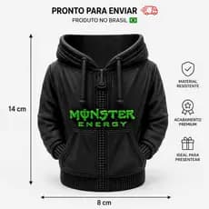 Porta lata moletom para energético Monster + abridor| 473ml
