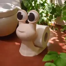 Suporte de Papel Higiênico Decorativo Caracol Criativo Moderno Para Banheiro Lavabo feito em 3D