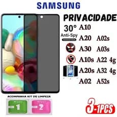 Película Privacidade 3D Anti Spy Samsung A10/A20/A30/A10S/A20S/A02/A02S/A03S/A22 4G/A32 4G/A52S