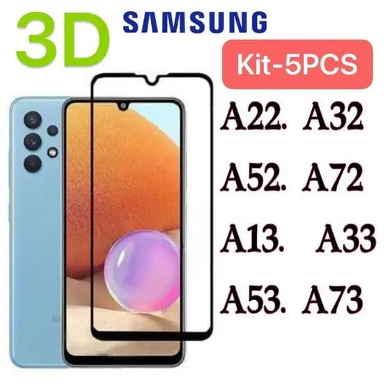 Película De Vidro 3D Galaxy A Todos os modelos A22 5g A22 4g A32 4g A32 5g A52 A52s A72 A13 A33 A53 A73