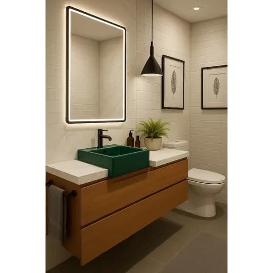 Cuba Semiencaixe Quadrada  42cm Branco Everfort