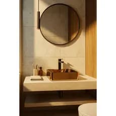 Cuba De Apoio Retangular  49x38cm Rose Gold Everfort