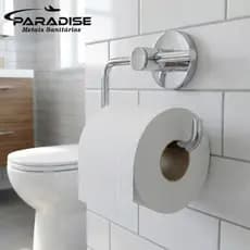 Porta Papel Higiênico Dupla Fixação Cromado Banheiro sem Tampa Aço Inox Stander