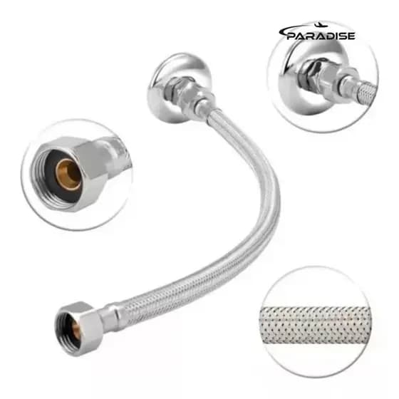 Engate Para Pia Flexivel Trançado Aço Inox 60 Cm