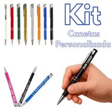 KIt Canetas Metal Personalizadas Nome Logo a Laser Quantidade Maior