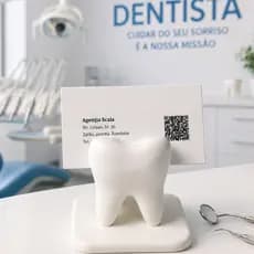 Porta Cartão De Visita Odontologia Consultorio Dentista Recepção Branco