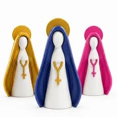 Decoração Escultura Imagem Nossa Senhora Aparecida Impressão Minimalista 3D Decorativa 12cm