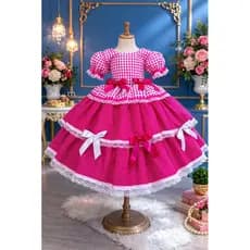 Vestido Festa Junina Infantil Floral Estiloso Quadrilha