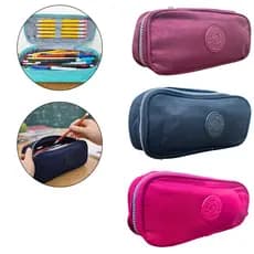 Estojo Escolar Com Elástico para Lápis e Canetas 1 Zíper Nylon