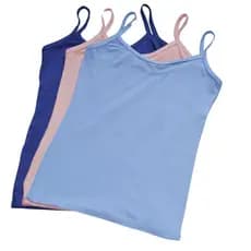 Kit 3 Unidades Blusinha Regata Alcinha Fina Basica Lisa