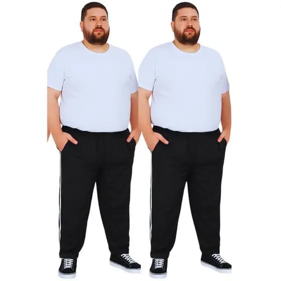 Combo 2 Calças Masculina Tactel Plus Size Cintura Elástica