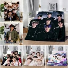 JYP Novo Grupo de Meninos Cobertor Impresso Cobertores de Piquenique Cobertor Quente Cobertor Macio e Confortável B-BTS