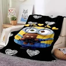 3D Impresso Dos Desenhos Animados Bonito Olhos Grandes A-Minions Cobertor Macio E Confortável De Cochilo Das Crianças Po