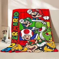 Bonito Super Mario Cartoon HD Impresso Cobertor De Flanela . Sofá Quarto Camaa Home Office Nap Carro Viagem P