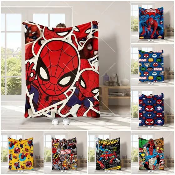 Cobertor De Flanela Do Homem-Aranha Da Marvel Desenhos Animados Vingadores Peter Parker Inverno Tapete De Lençol Para Cr