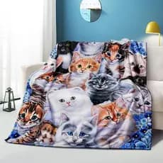 Gato Bonito Cobertor De Microfibra Super Macio Lance Cobertores Para Cama Colcha Sofá Decorativo Acampamento Piquenique