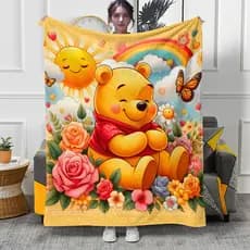 Cobertor Fofo E Animado Do Ursinho Pooh . Cobertores Tempero Usado Para Sofás , Camas , Salas De Estar , Piqueniques De