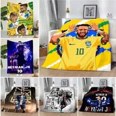 Cobertor Impresso Estrela De Futebol N-NeymarS Cobertores De Piquenique Quente Macio E Confortável Casa Viagem Presente