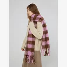 Cachecol Xadrez Macio para Mulheres, Cachecol de Inverno Quente de Uso Duplo, Xale Longo Vintage, Cachecóis Espessos