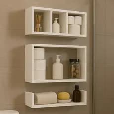 KIT 3 Nichos MDF Branco Organizador Banheiro Moderno Multiuso Produto Novo Fabricação própria