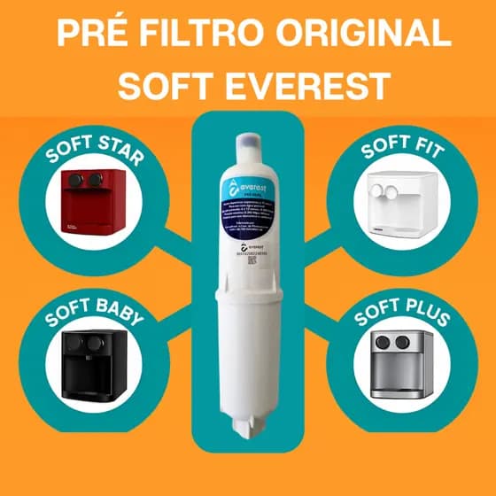Pré Filtro uso Externo Compatível com Purificador Soft Everest Star Slim Plus Baby Fit Flat